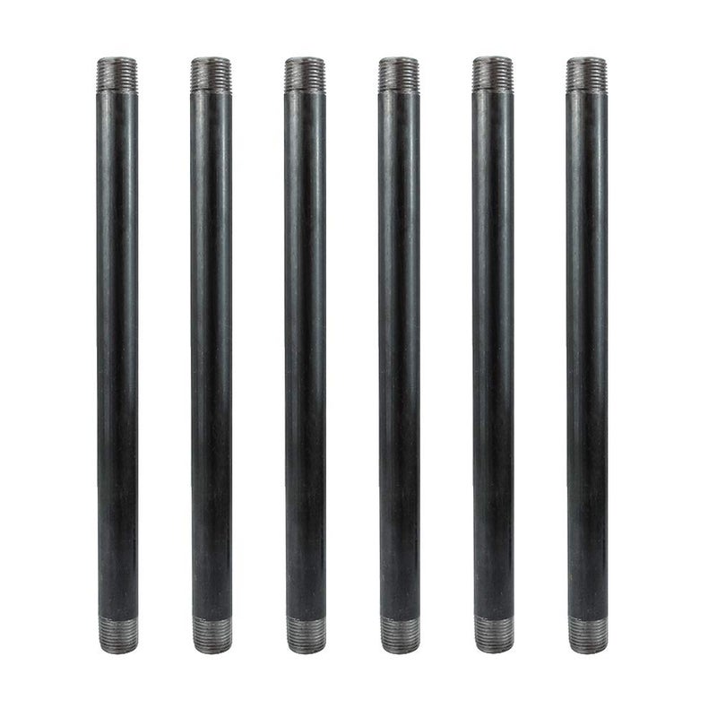GeilSpace 6 Pack 1/2" Ã— 14" Heavy Duty Pre-Cut Grey Metal Pipe, Industrial Steel Fits Standard Half Inch Threaded Pipes and Fittings - Vintage DIY Industrial Shelving (1/2" Ã— 14", Grey) - Image 1